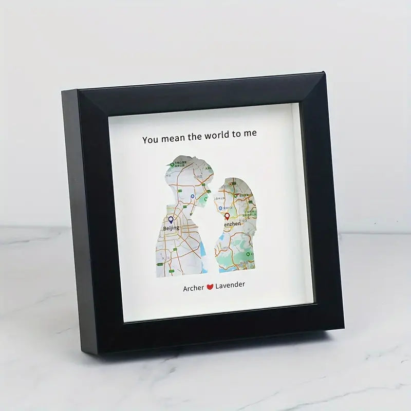 Custom LED Romantic Map Frame