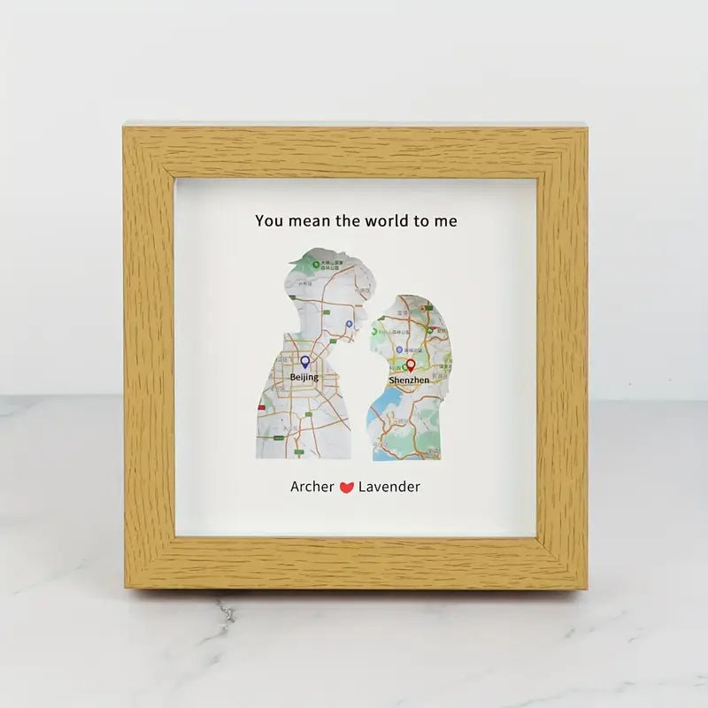 Custom LED Romantic Map Frame