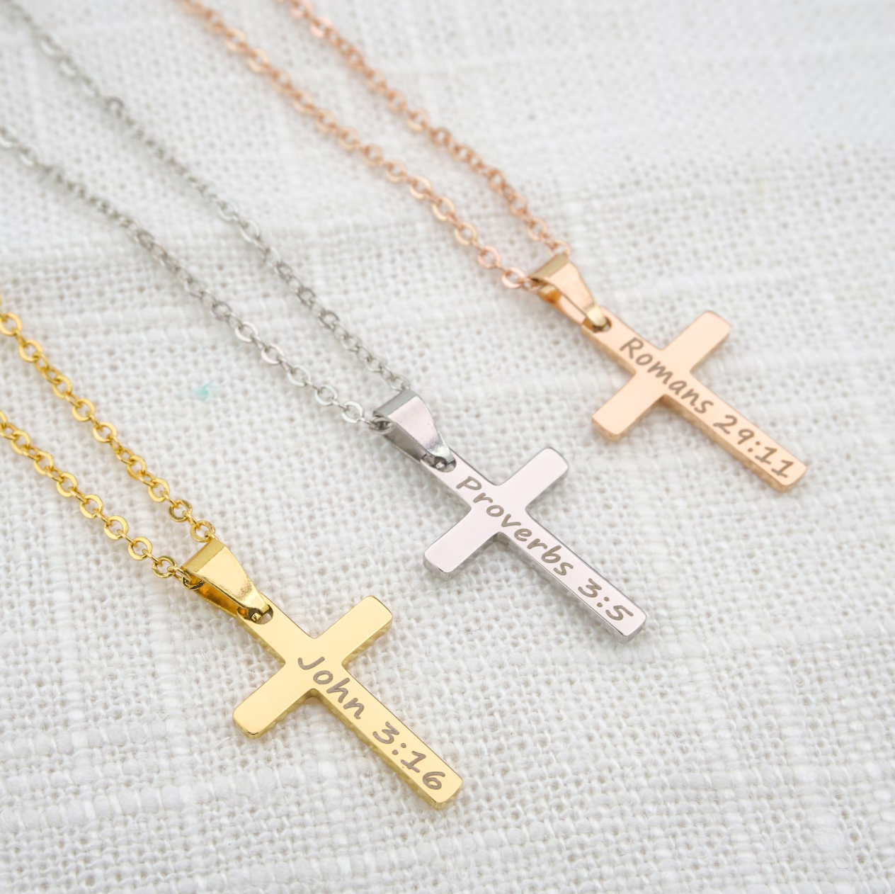 Personalized Bible Verse Cross Necklace