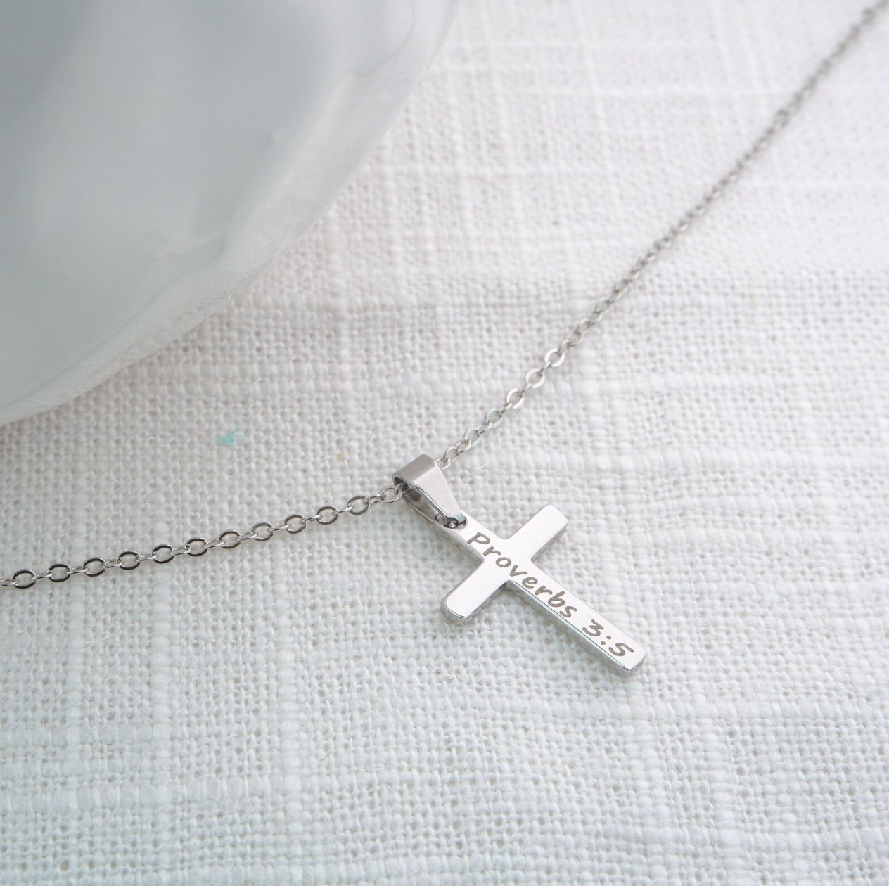 Personalized Bible Verse Cross Necklace