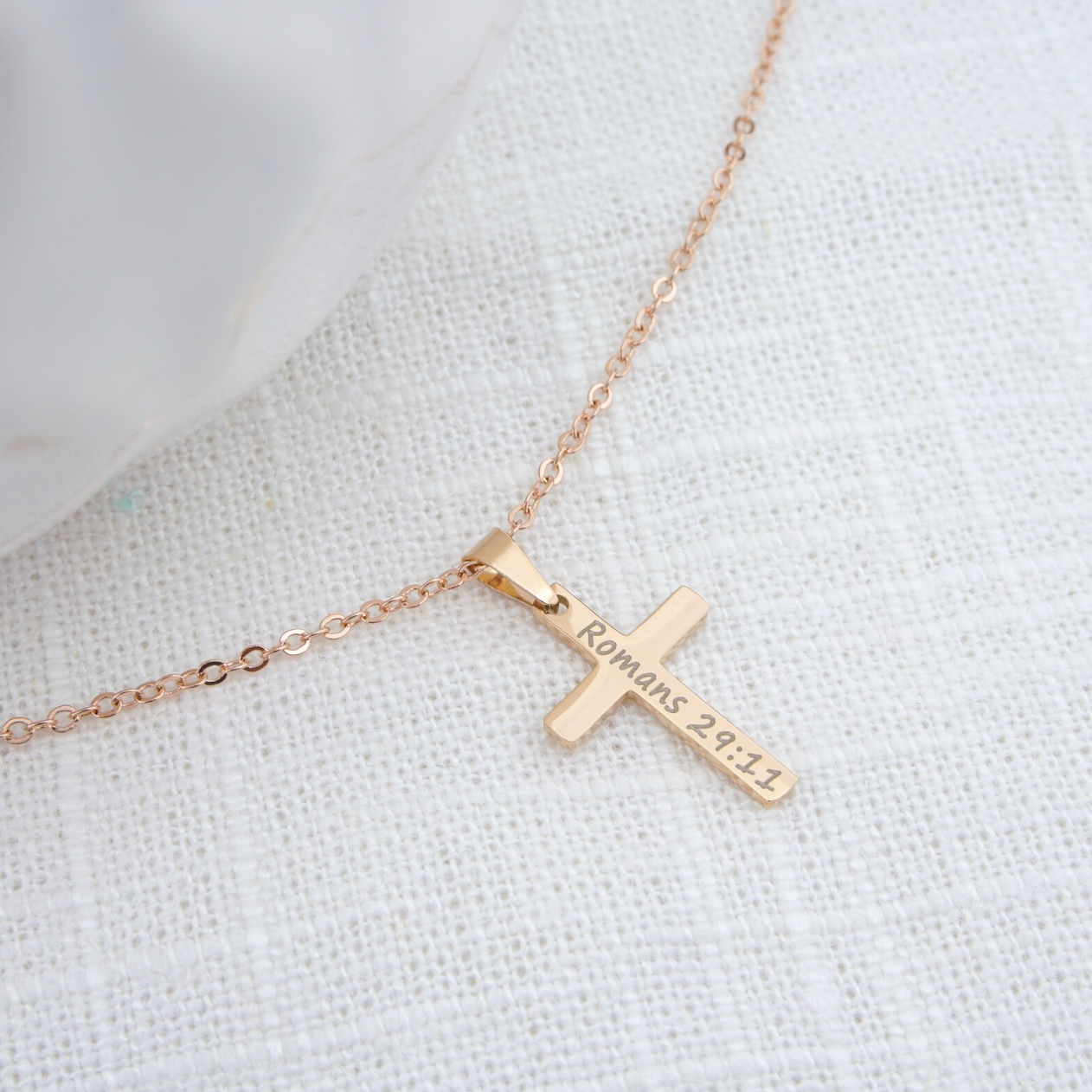 Personalized Bible Verse Cross Necklace