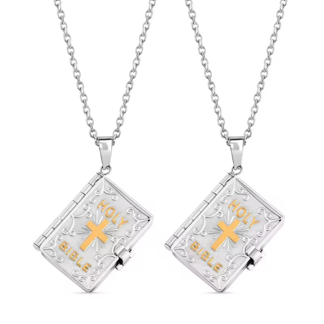 Openable Bible Pendant Necklace