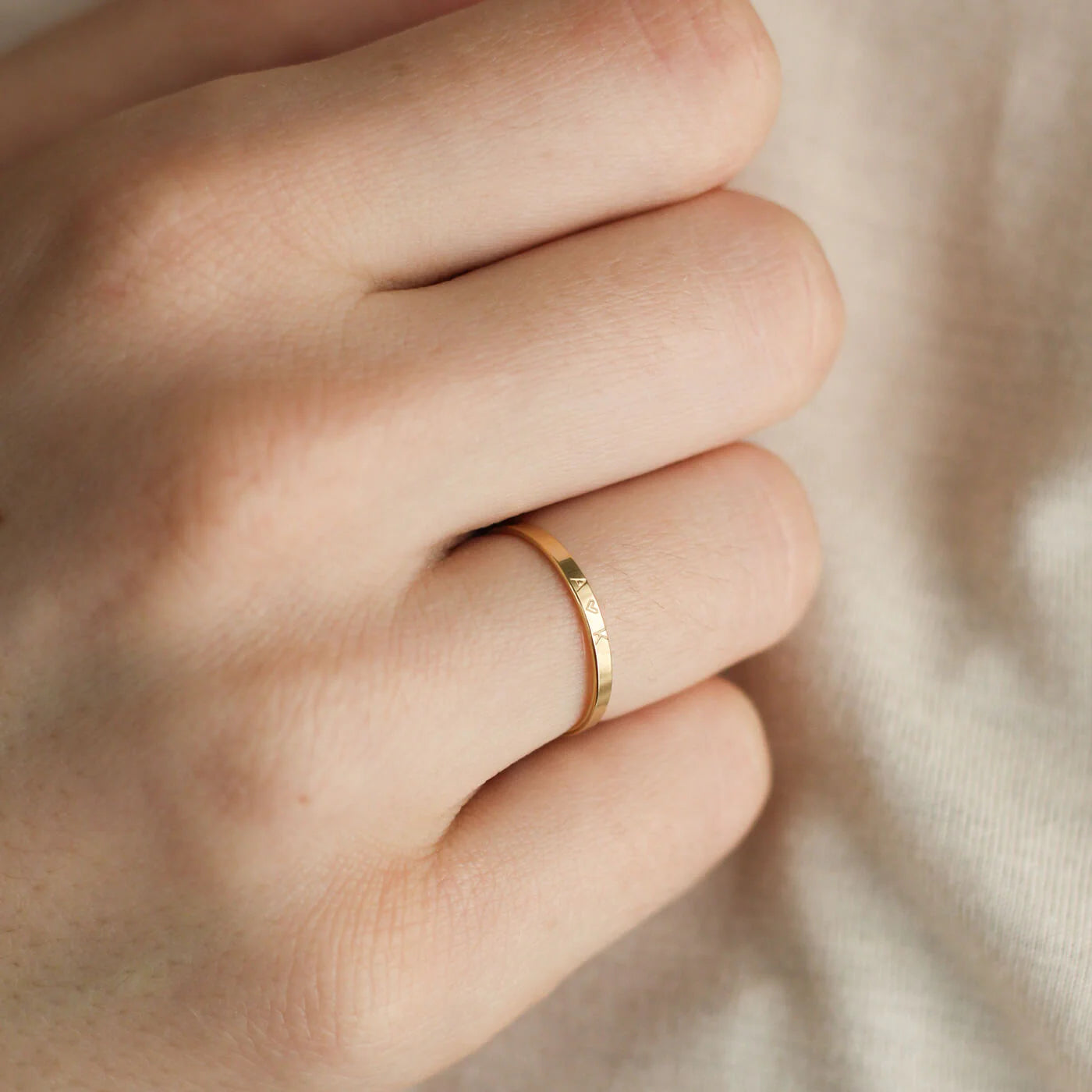 Dainty Personalized 2mm Ring